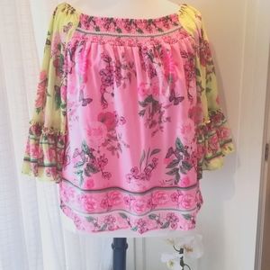 COLLEEN LOPEZ Floral Blouse EUC